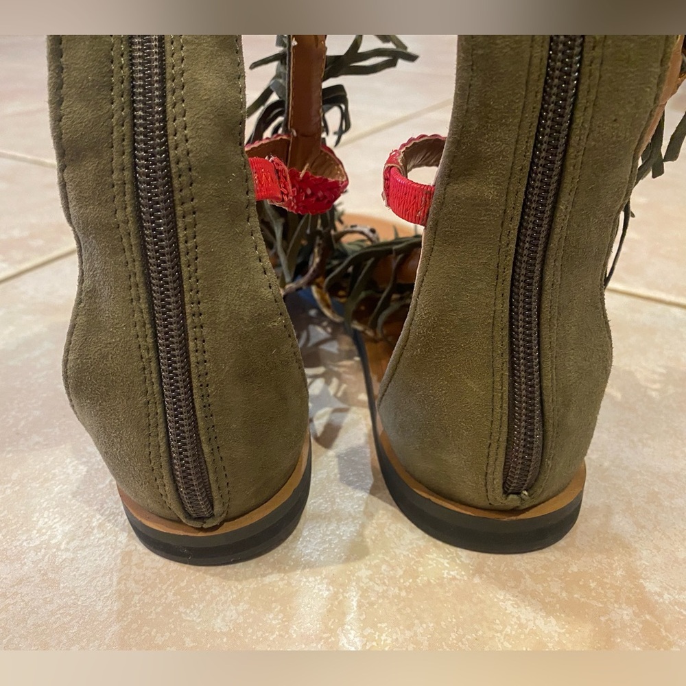 Aldo Tharesa Gladiator Fringe Boho Flat Western Festival Cowgirl Sandals 7.5 - Picture 9 of 15